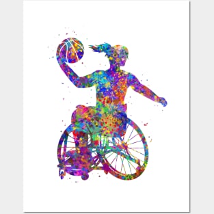 Wheelchair basketball girl Posters and Art